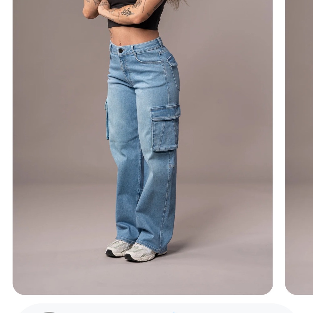 Blue Flare Wide Leg Jeans with High Waist